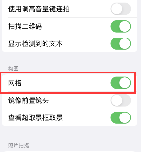 昌江苹果手机维修网点分享iPhone如何开启九宫格构图功能